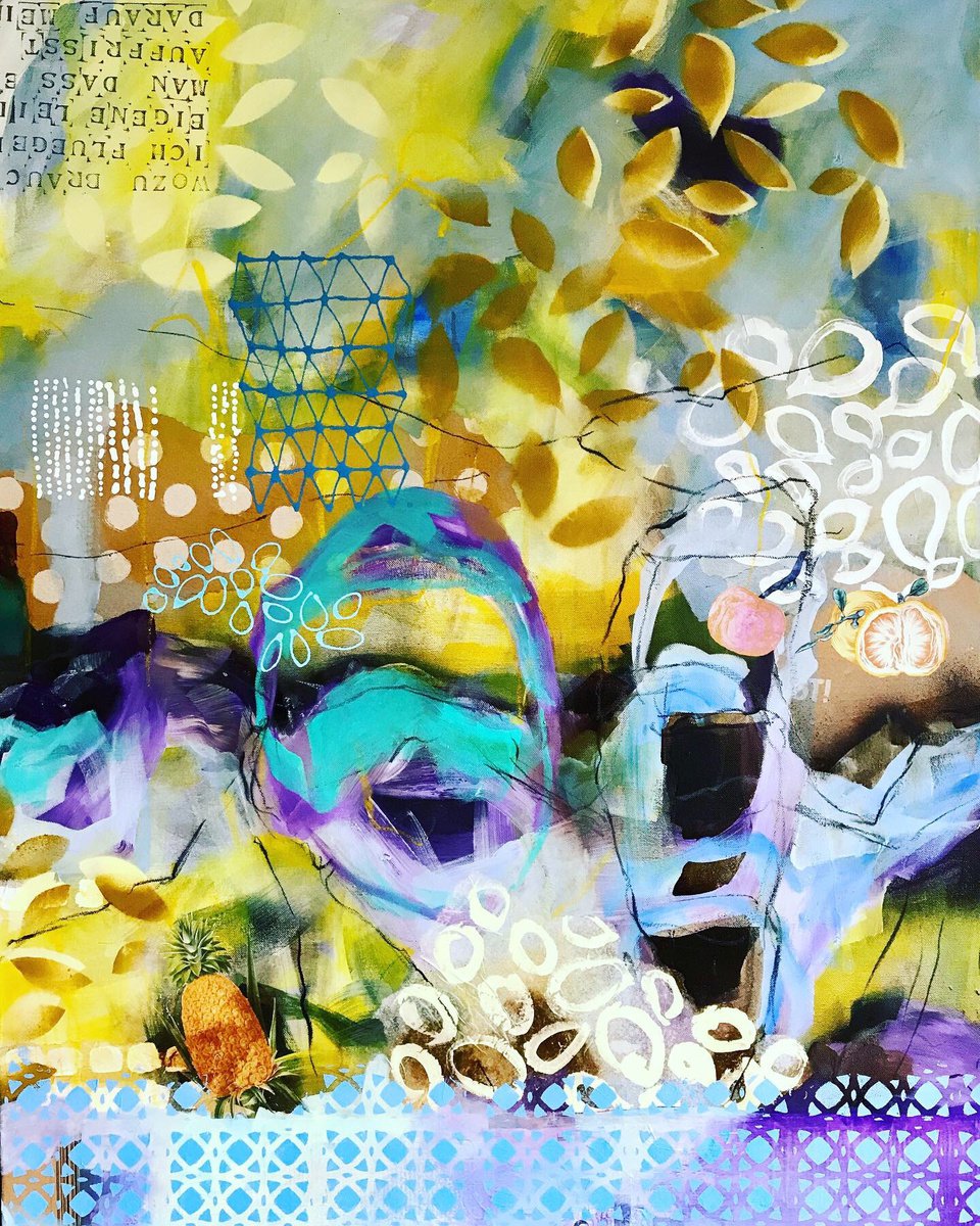 Expressive Portrait Painting By Marita Tobner, 71 X 47", Summerland I/Ii (Diptychon), Original Artwork