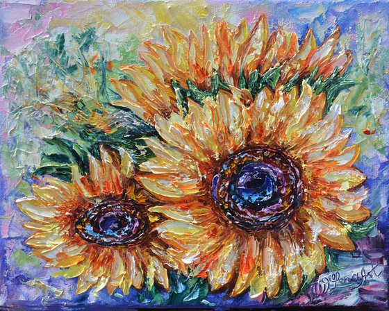 Countryside Sunflowers (Palette Knife)