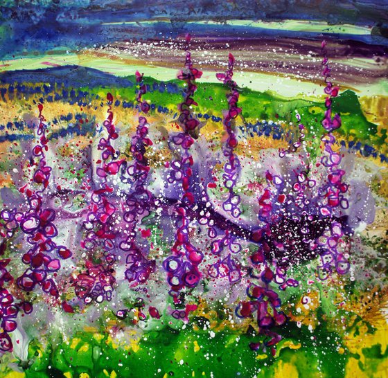 Foxgloves - Abstract Landscape