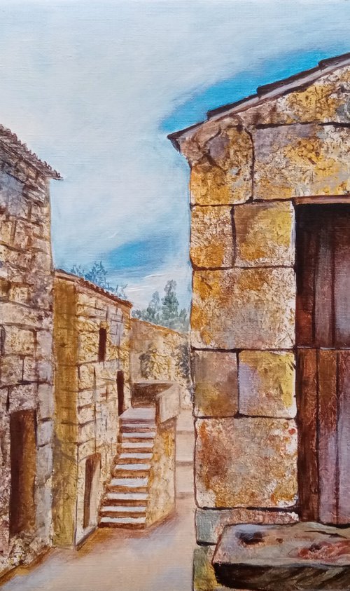 Sunny Street of the Greek city by Liubov Samoilova