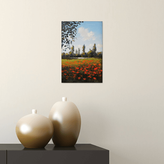Poppies by the river