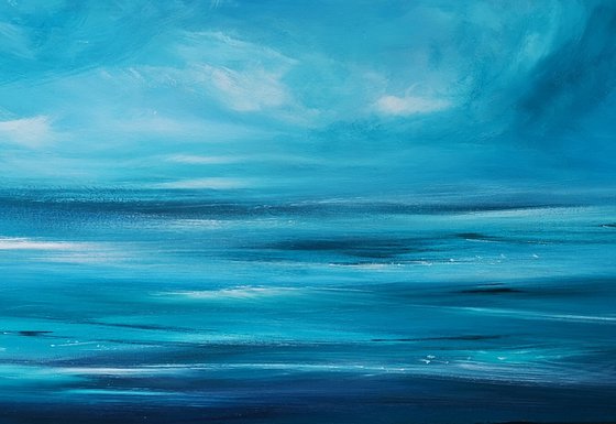 For the Love of Blue 2- seascape, emotional, panoramic