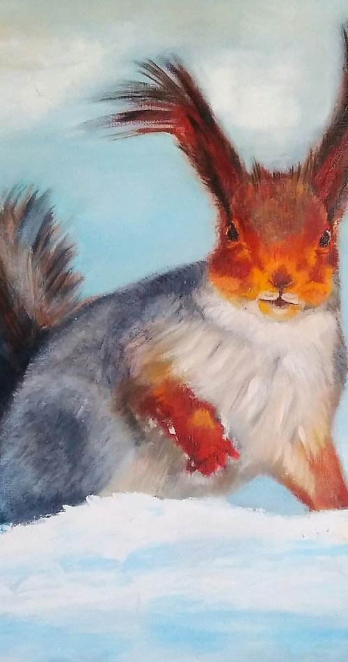 Squirrel, 50*40 cm. by Yulia Berseneva