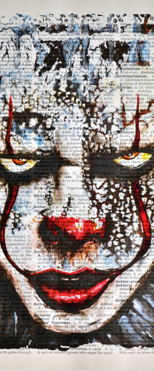 IT - Look In My Eyes - Collage Art on Large Real English Dictionary Vintage Book Page by Jakub DK - JAKUB D KRZEWNIAK