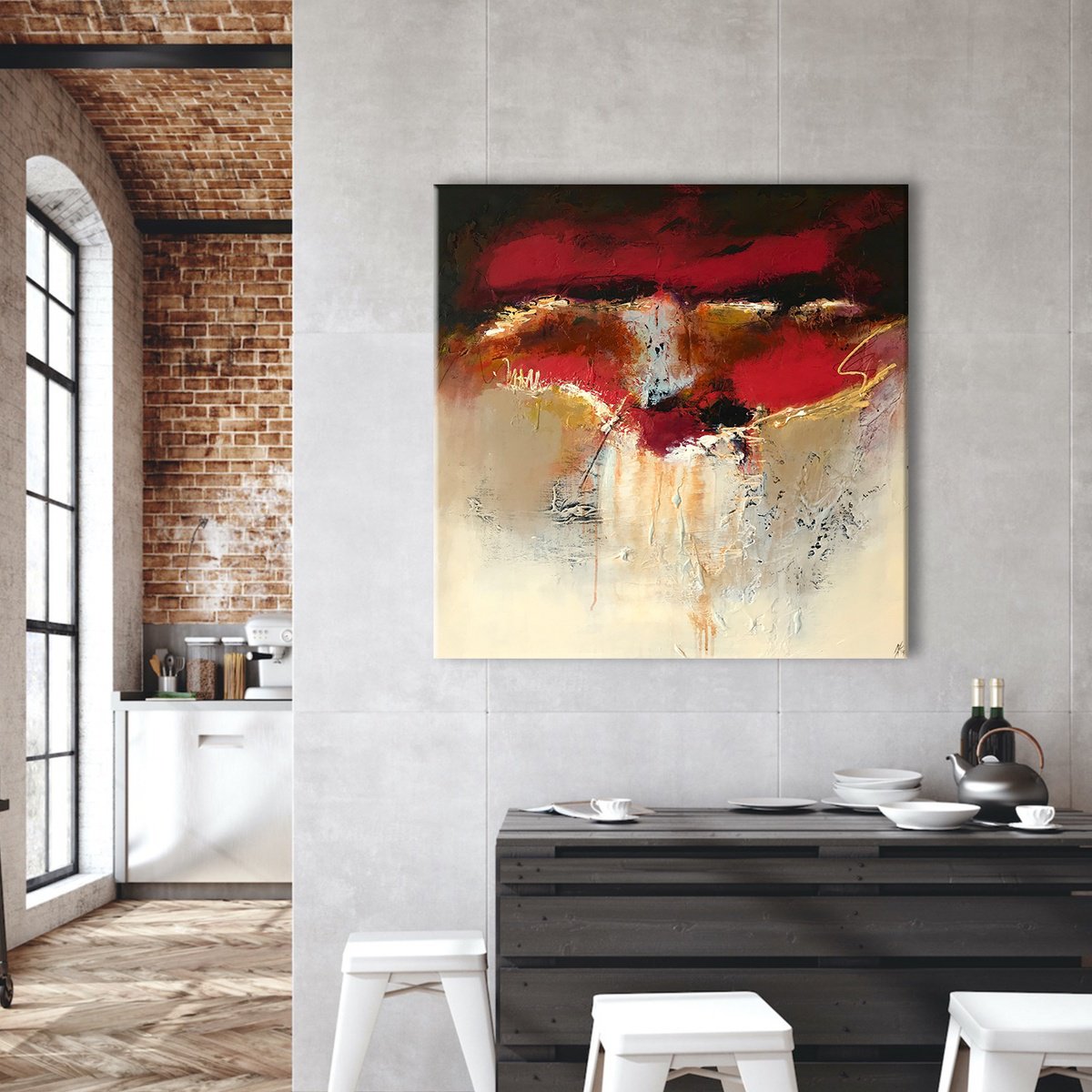 Organic Abstract Painting By Mark De Kievit, 31 X 31", Abstract #2569, Original Artwork