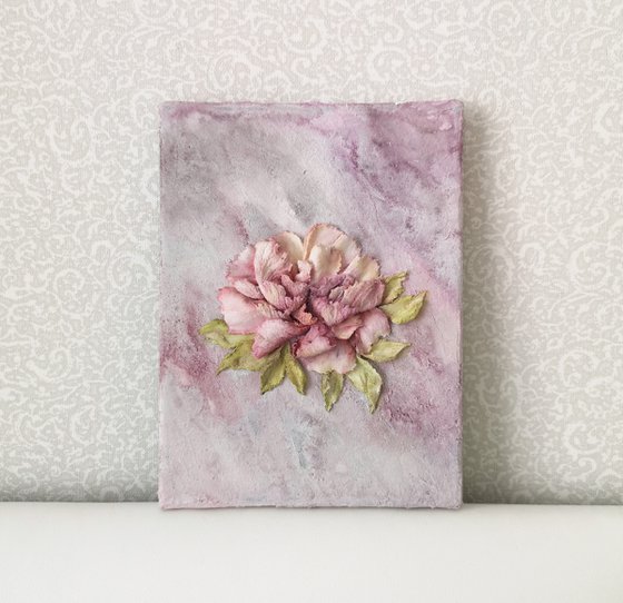 3D floral sculprure painting "Peony"