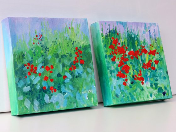 Floral Spring Abstract Set of 2