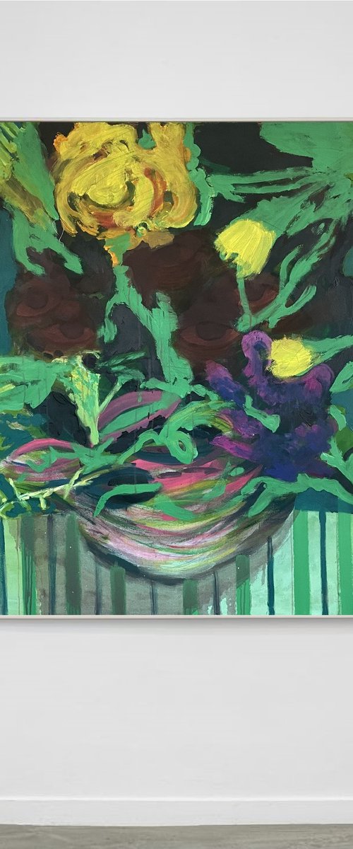 Man in flowers by Gela MIKAVA