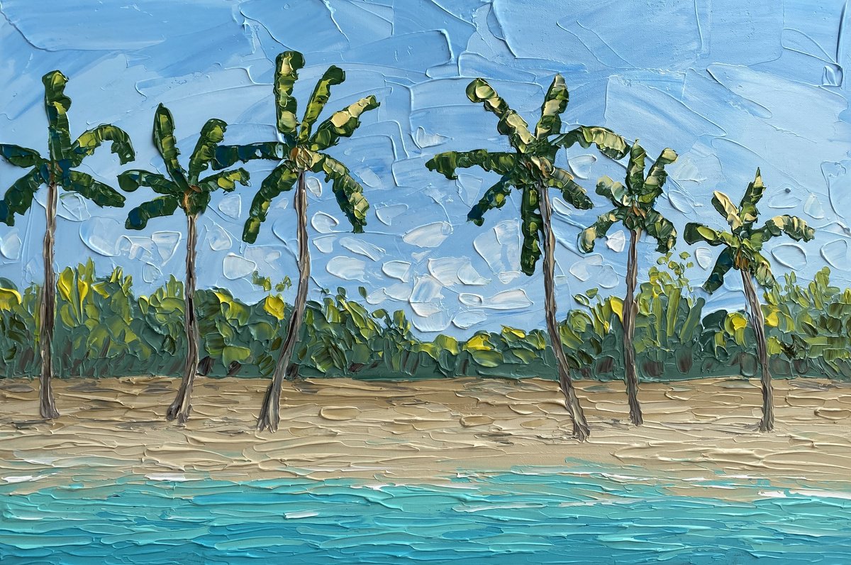 Impressionistic Landscape Acrylic Painting By Guzaliya Xavier, 30 X 20, Summer Days, Original Artwork