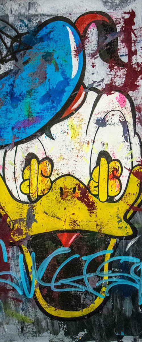 Donald Duck Dollar Eyes - Head Series by Carlos Pun Art