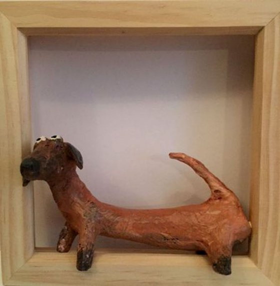 Sausage dog - paper mache