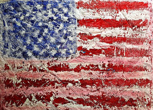 U.S.A. (n.250) - 95 x 69 x 2,50 cm - ready to hang - acrylic painting on stretched canvas by Alessio Mazzarulli