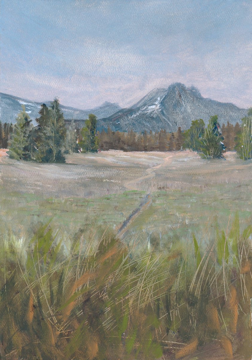 Impressionistic Landscape Oil Painting By Yulia Schuster, 8 X 12", Sundays Peace, Original Artwork