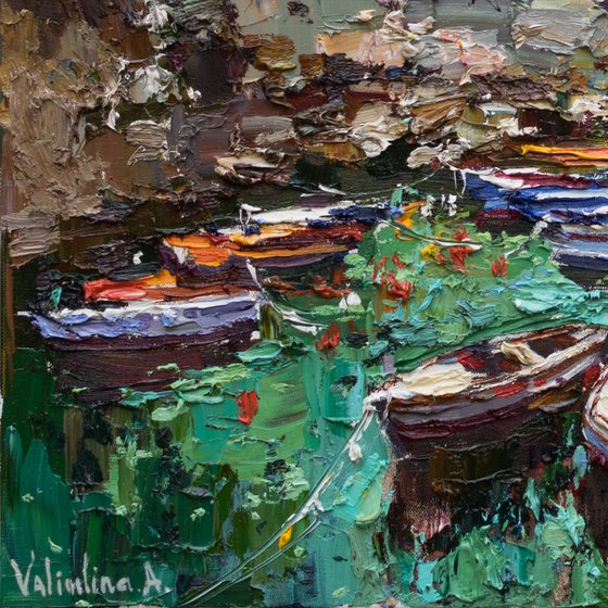 Riomaggiore, Cinque terre - Italian Landscape painting