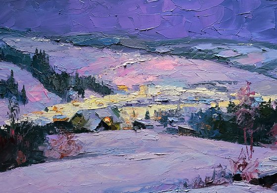 Winter Evening in the Mountains