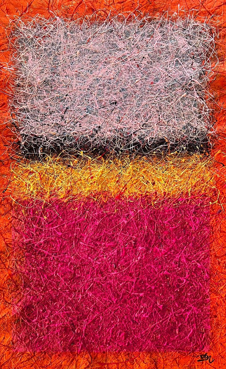 Impressionistic Abstract Acrylic Painting By Nadiia Antoniuk, 37 X 59", A Big Dream, Original Artwork