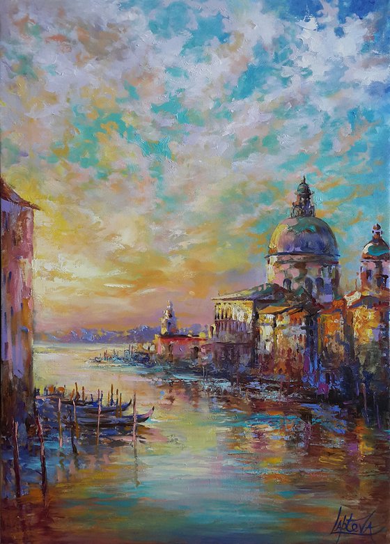 Venice at sunset  Grand Canal
