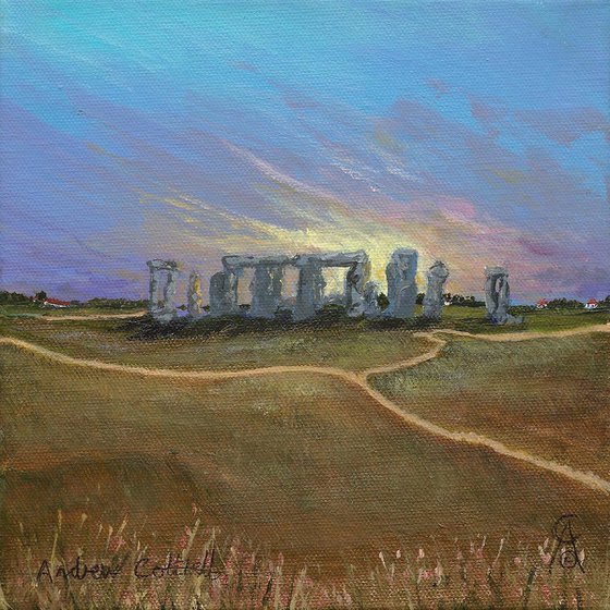 Sun Sets At Stonehenge
