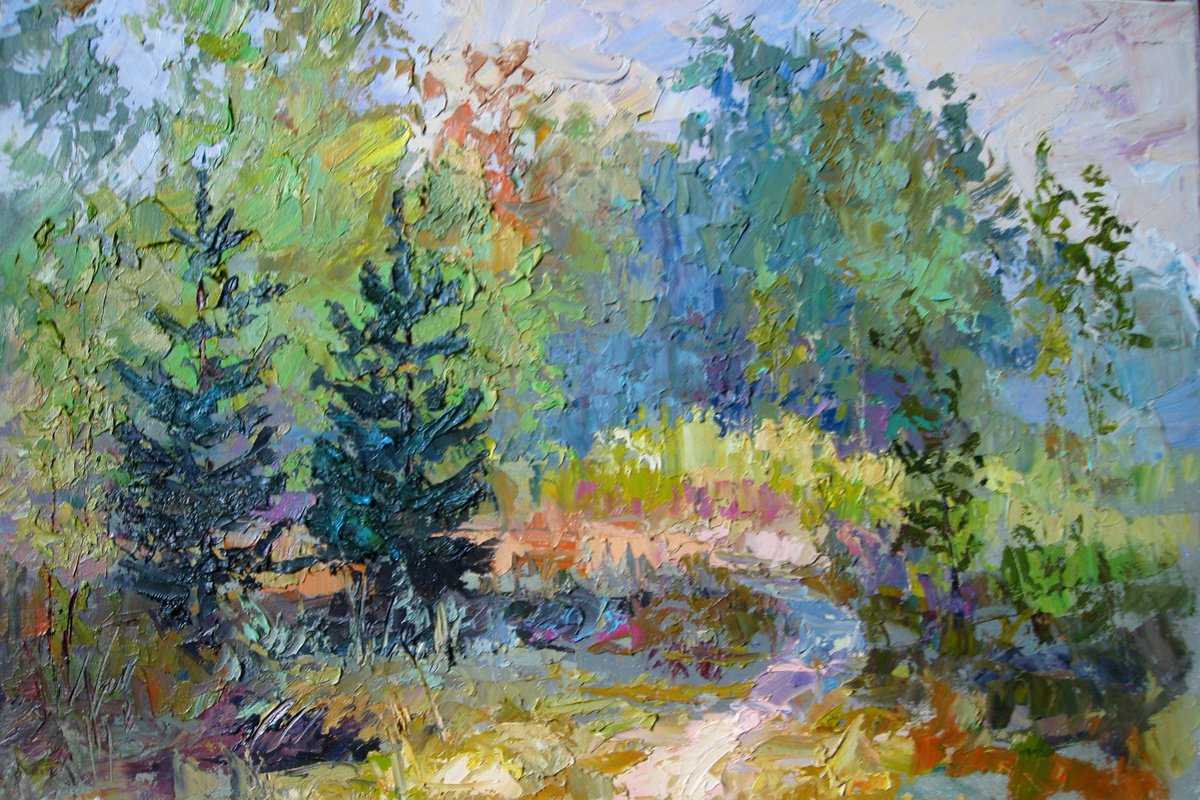 Forest Glade By Boris Serdyuk, 24 X 16, Artwork For Sale On Artfinder