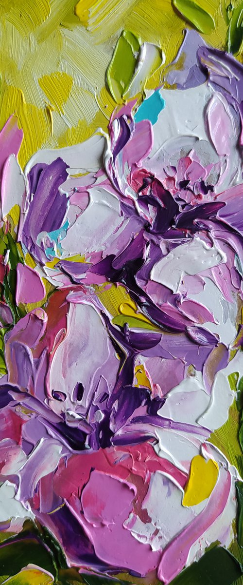 Smell of August - small painting, flowers oil painting, oil painting, flowers, gladiolus, postcard, gift idea, gift by Anastasia Kozorez
