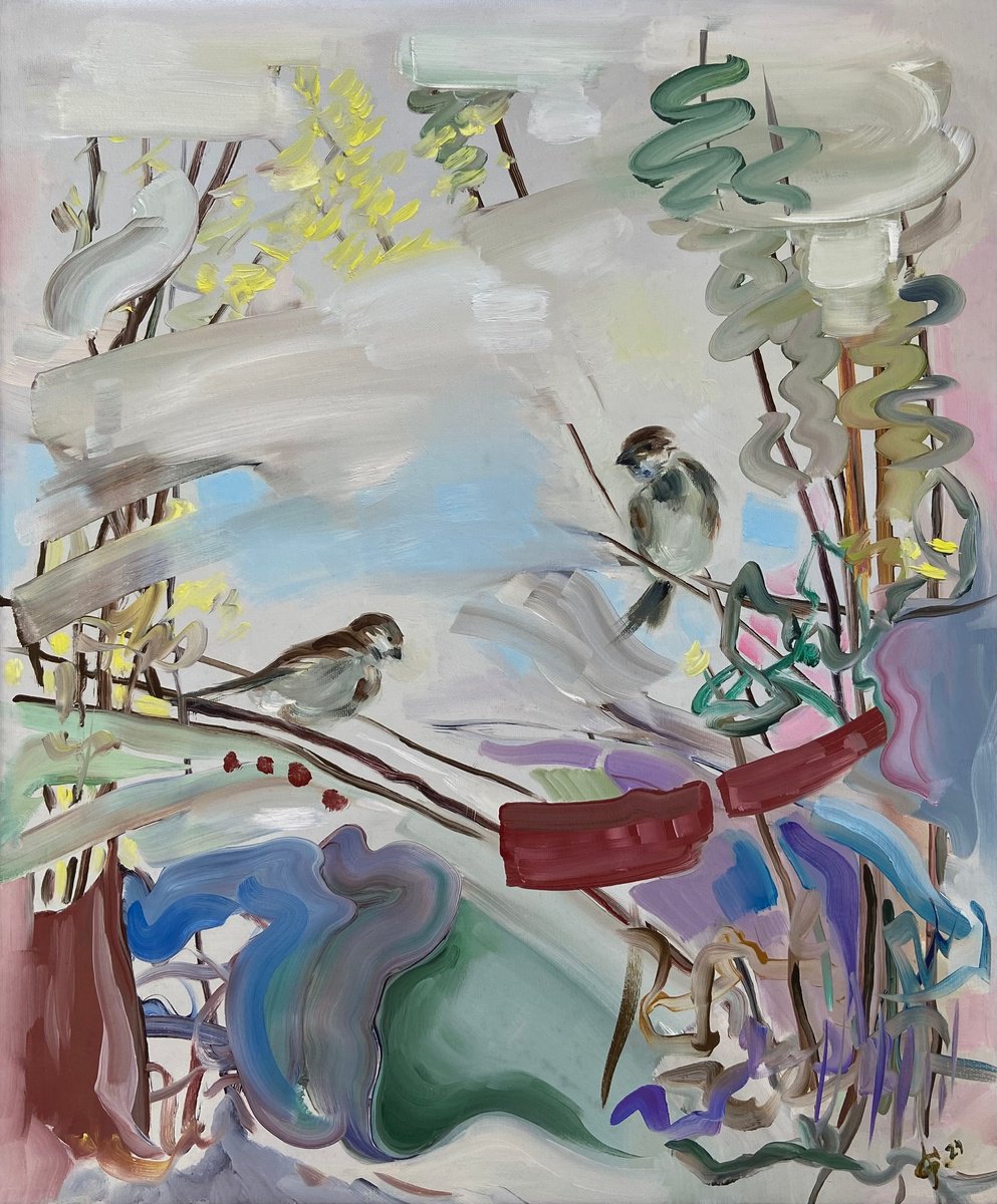 Landscape Oil Painting By Junija (Yuna) Galejeva, 20 X 24", Winter Journey, Original Artwork