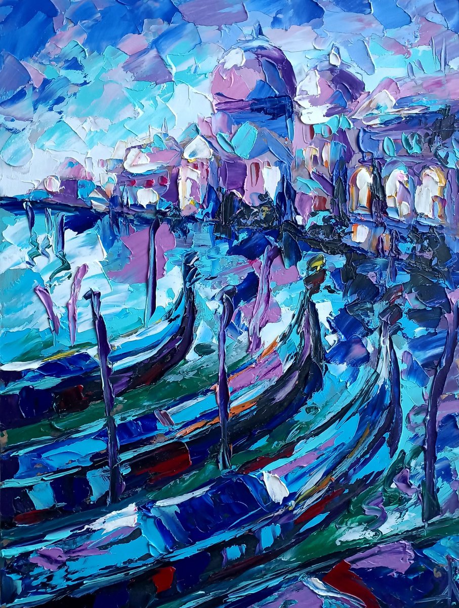 Impressionistic Cityscapes Oil Painting By Anastasia Kozorez, 12 X 16, Venice, Original Artwork
