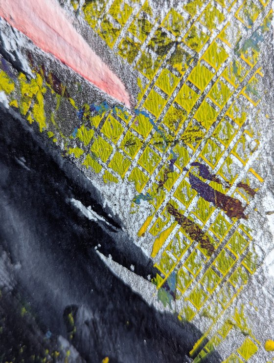 Black stork in Mixed Media