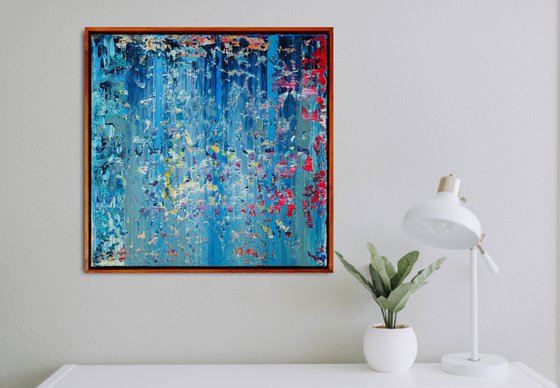 50x50 cm | 19,5x19,5″ Framed Abstract Painting Original oil painting Canvas art