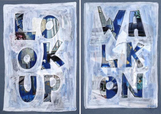 Look up, Walk on, collage set