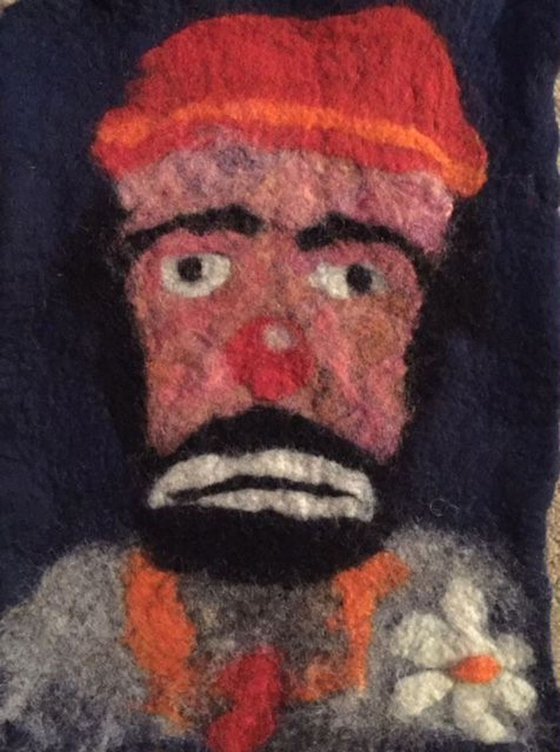 Emmett Kelly - Fiber art