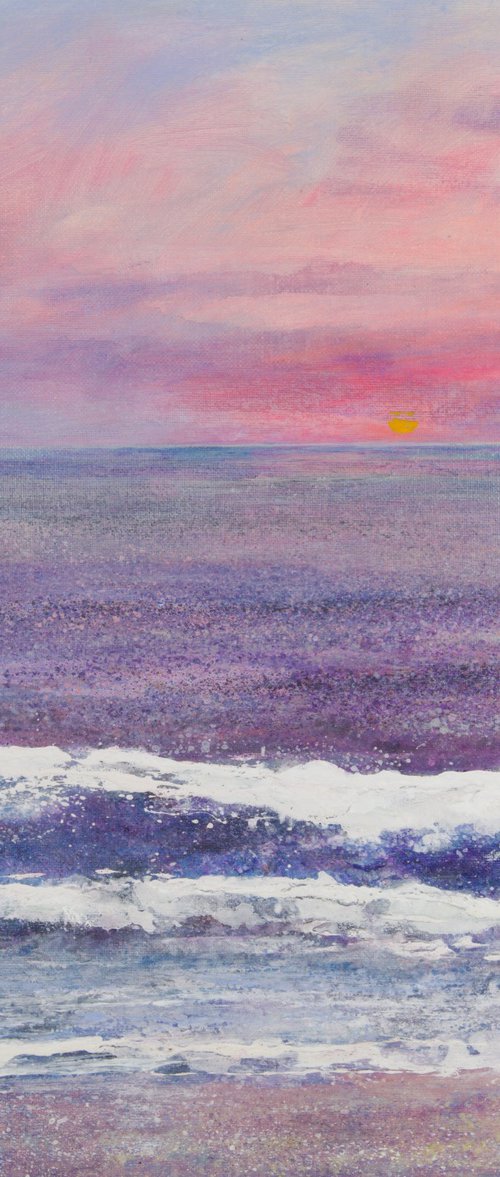 Sunset over a silver sea by Chris Bourne