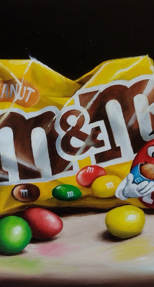 Peanut M&Ms  #1 still life by Jane Palmer Art