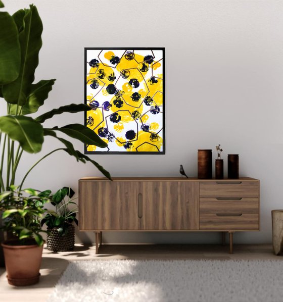 Flowering Rhythm 10424 _23x33" / ORIGINAL ACRYLIC PAINTING