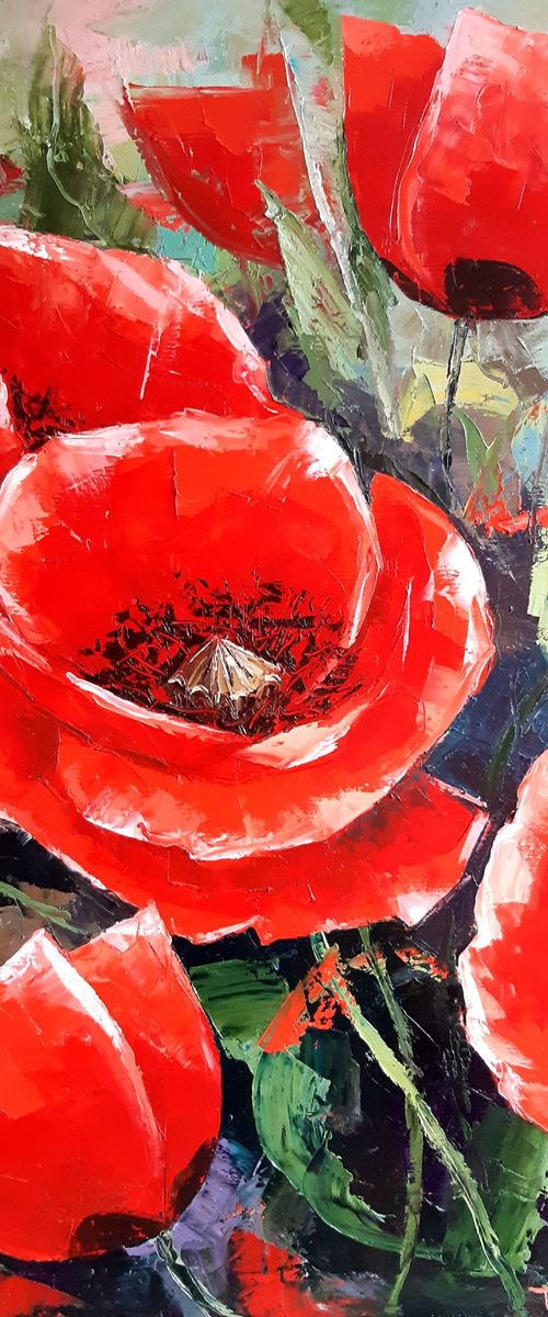 Poppies 50x70cm by Tigran Mamikonyan