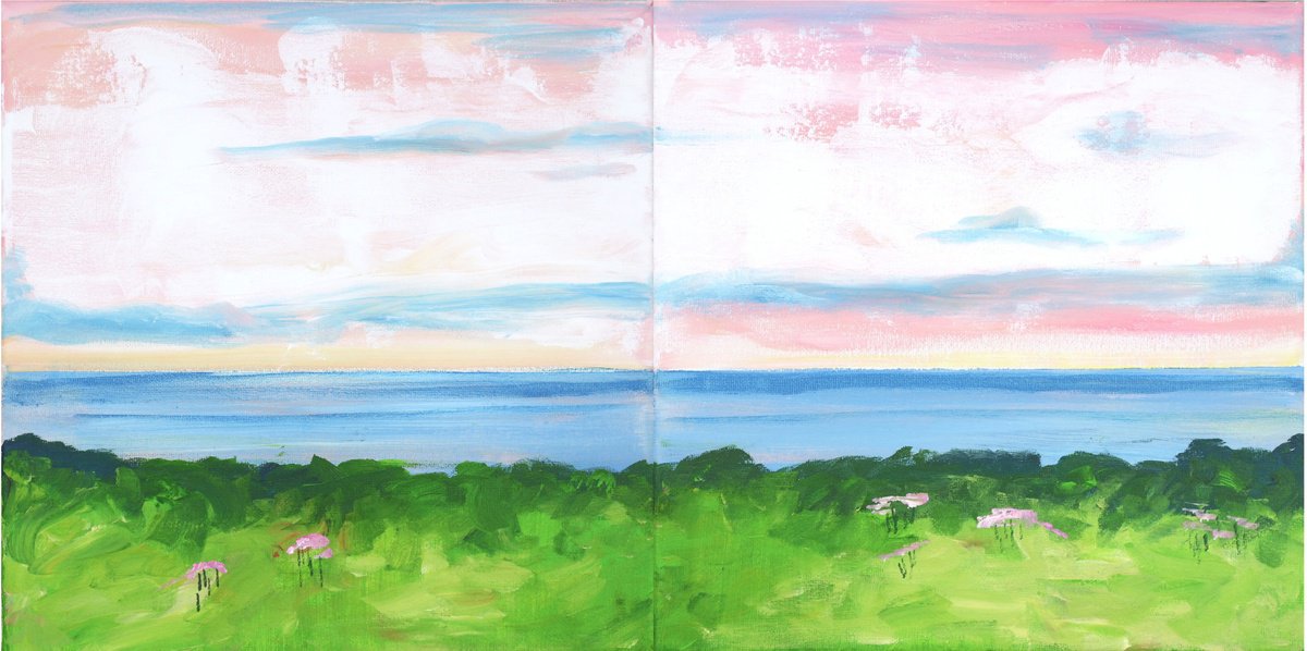 Diptych Pink Sky by Mariann Johansen-Ellis