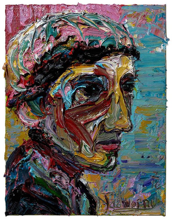 Original Oil Painting Portrait Abstract Female Expressionism Impressionism