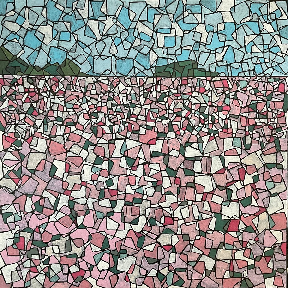 Abstract Landscape Acrylic Painting By Carol Zsolt, 24 X 24, Inspiration 5911 - Cz23058, Original Artwork