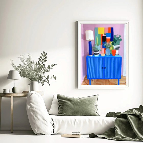 Bright Blue Sideboard