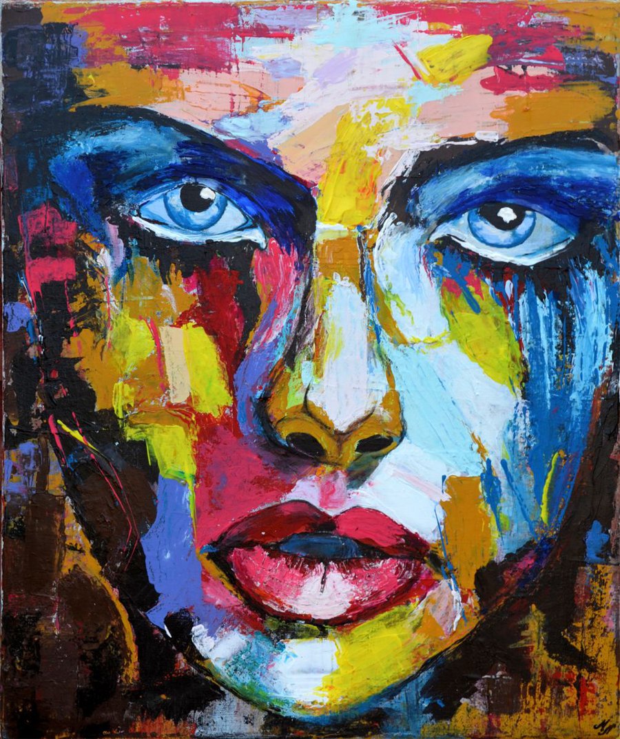 Rainbow Girl Acrylic painting by Misty Lady - M. Nierobisz | Artfinder