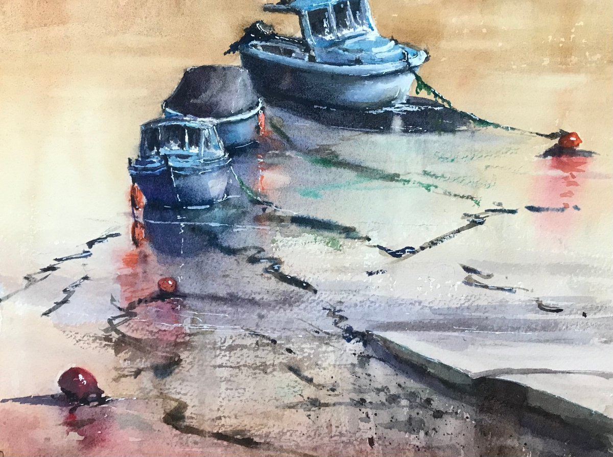 Saundersfoot Boats by Vicki Washbourne