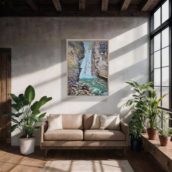 Waterfall in the mountains