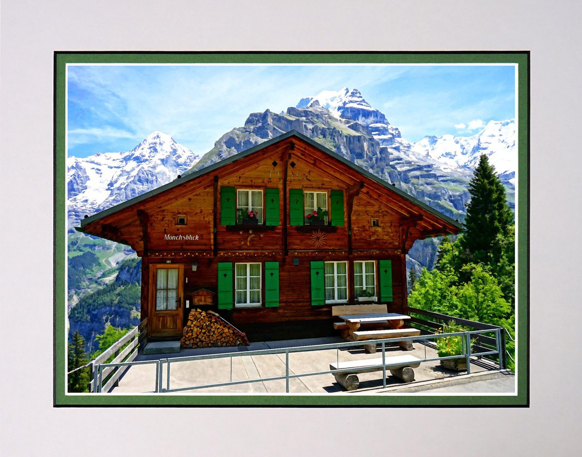Swiss Chalet Murren Switzerland by Robin Clarke