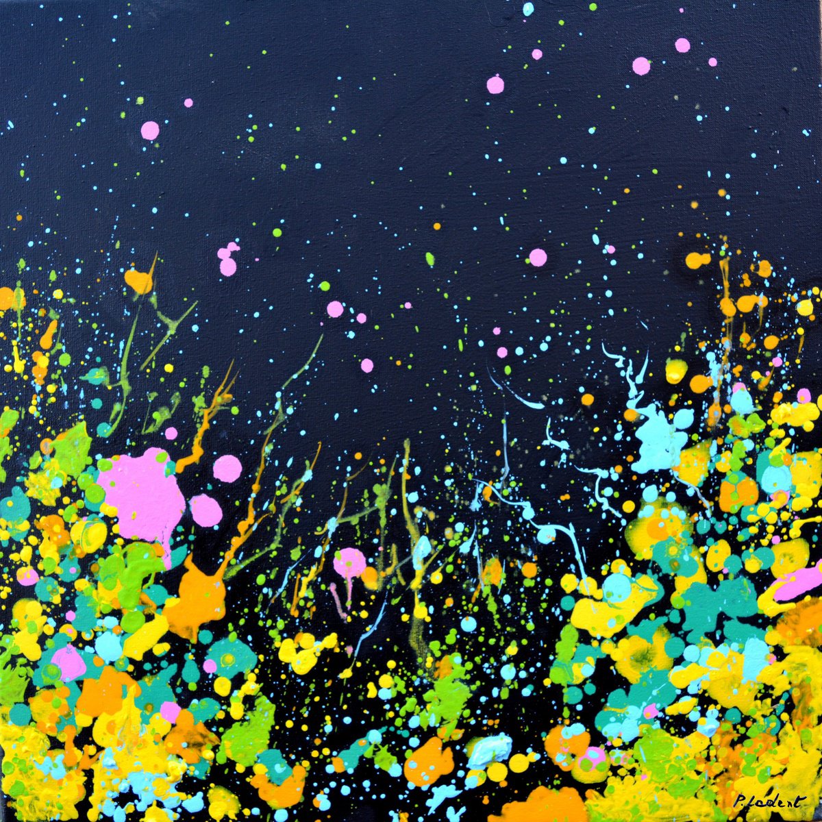 Abstract Oil Painting By Pol Henry Ledent, 16 X 16", Out Of The Box, Original Artwork