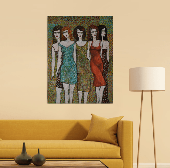 Five women posing