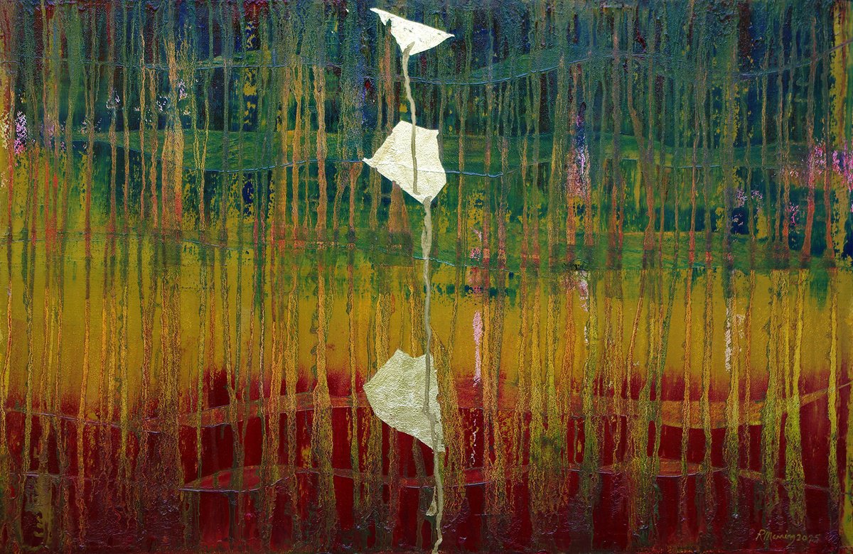 Abstract Oil Painting By Richard Manning, 36 X 24", Abstract-40, Original Artwork