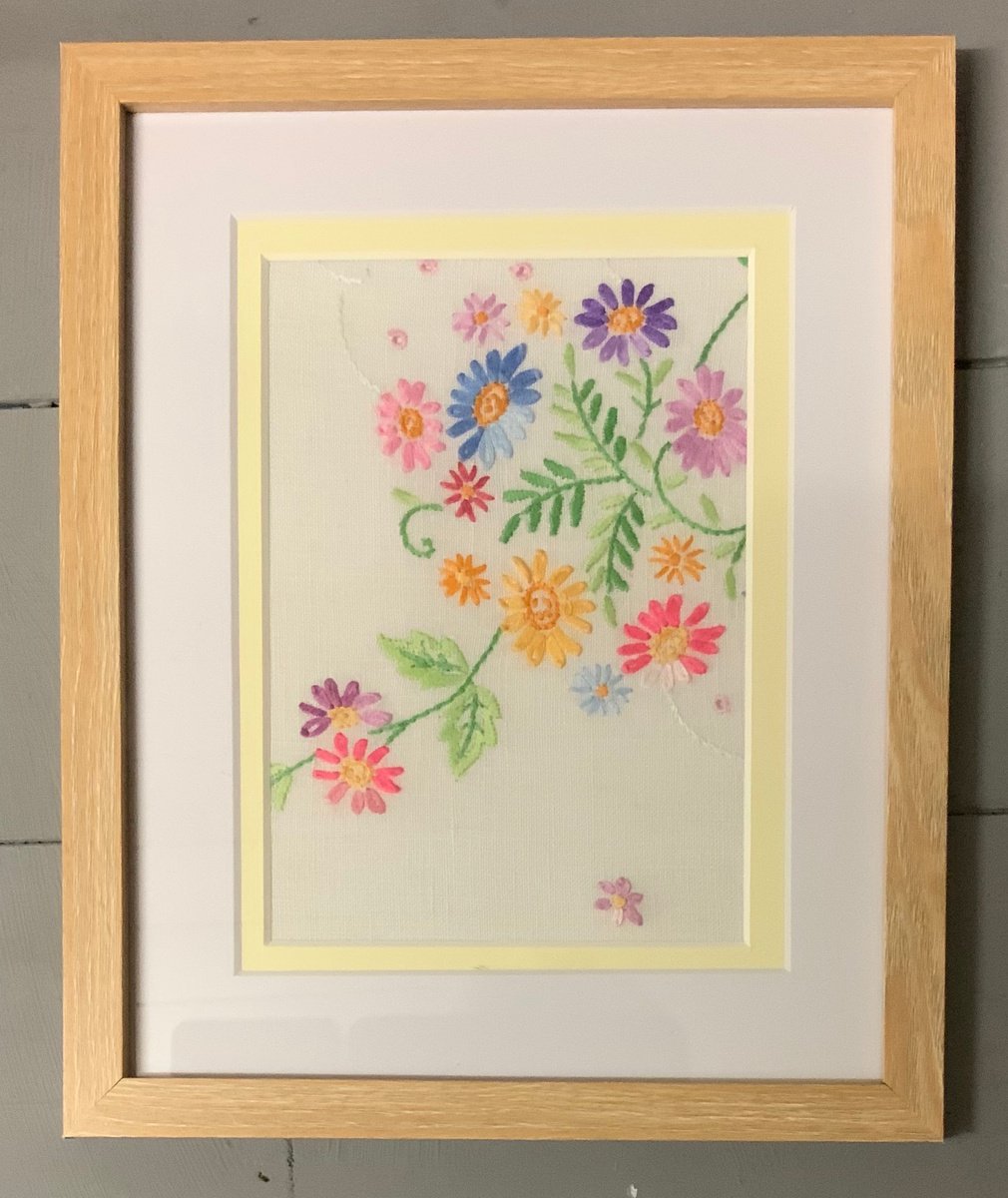 Summer Bliss - Vintage 1930s hand embroidered artwork by Sarah Gill