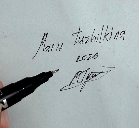 AMBER CRYSTAL TULIPS ON A SOFT BLUE