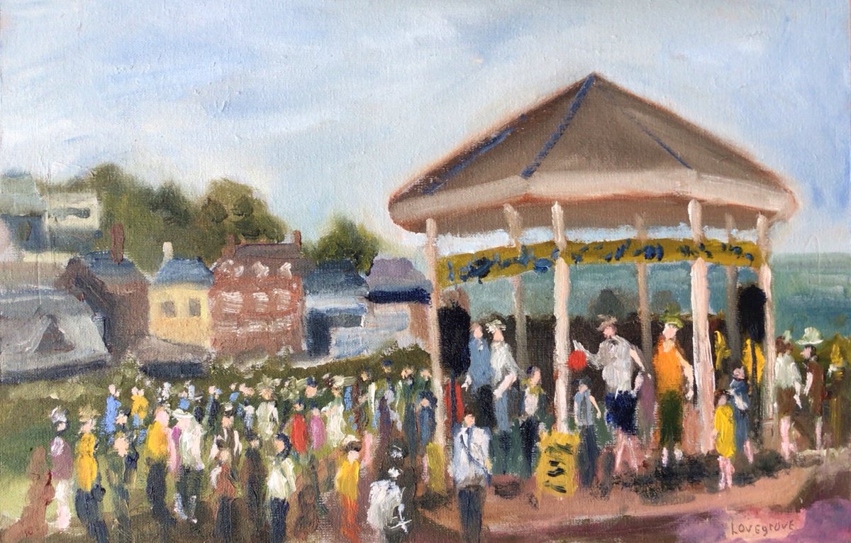 Impressionistic Landscape Oil Painting By Julian Lovegrove Art, 12 X 8", Folk Week Broadstairs, Original Artwork