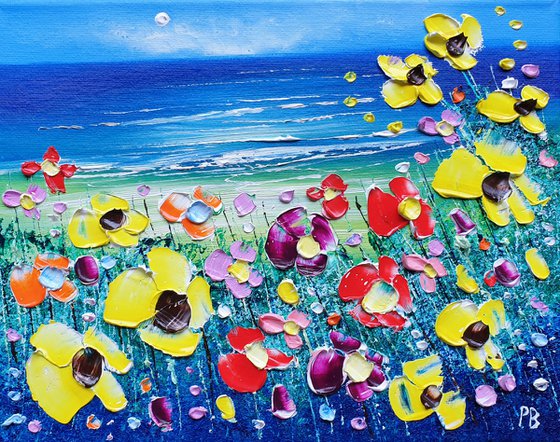 "Calm Waves & Flowers in Love"