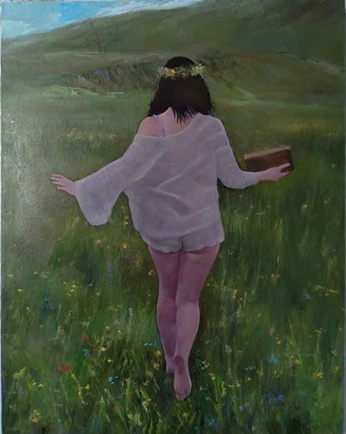 In freedom (55x70cm, oil canvas, ready to hang) by Kamsar Ohanyan